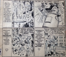 Superman panels from 59th sunday 1940 Giant robot, Comic Art