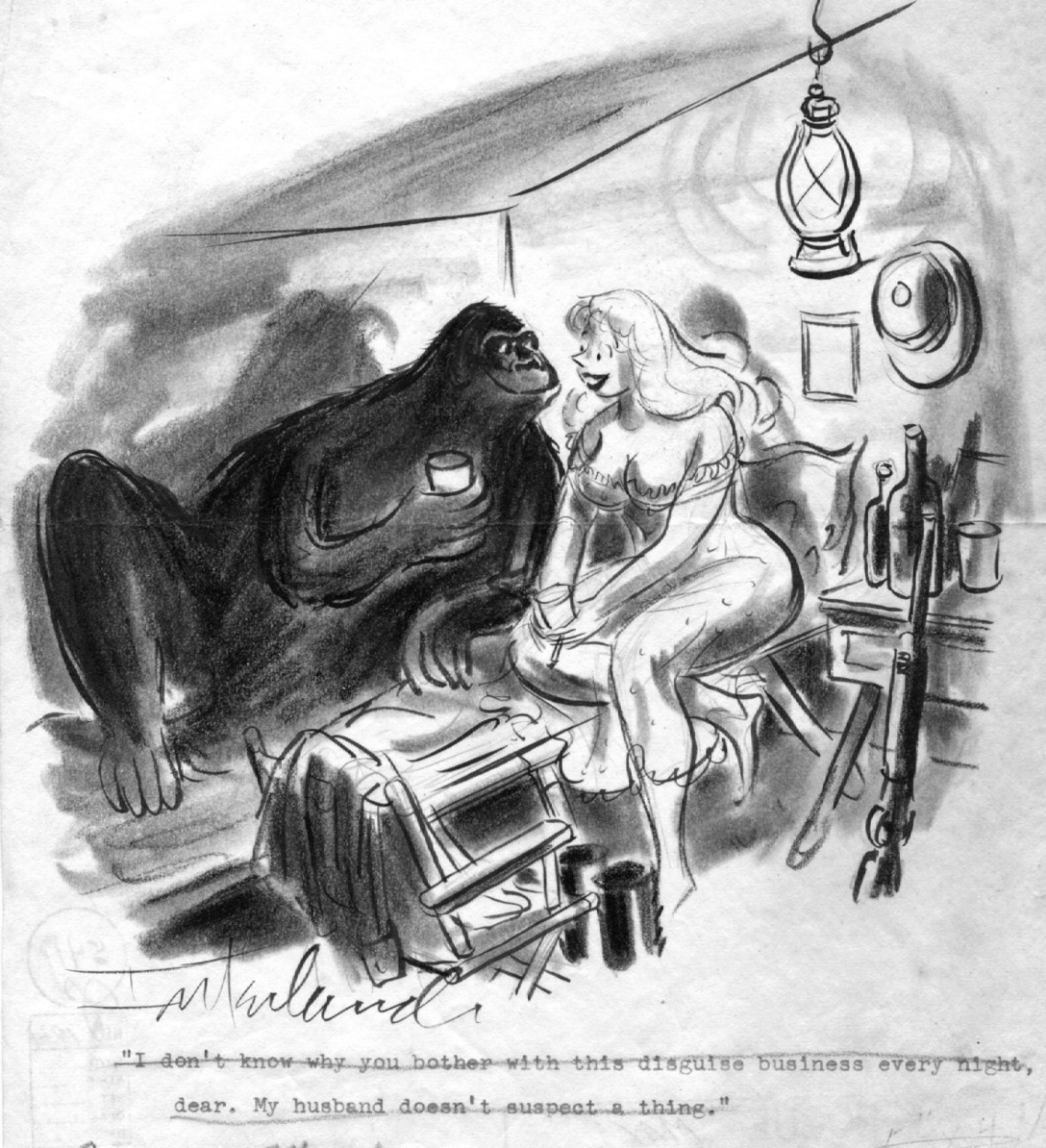 Gorilla Sex Cartoon, in George Hagenauer's KEEPERS Gorillas! Comic Art  Gallery Room