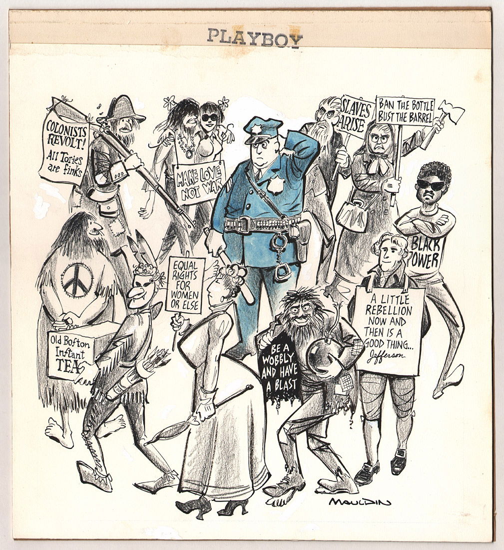 Bill Mauldin late 1960's Police and free speech cartoon, in George ...