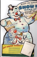 Snowman premium display art circa 1950 Comic Art
