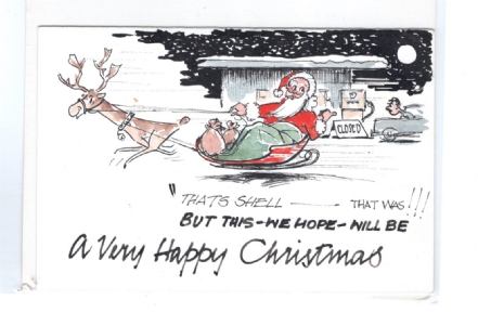 Hand paintd British cartoon Christmas card  Comic Art