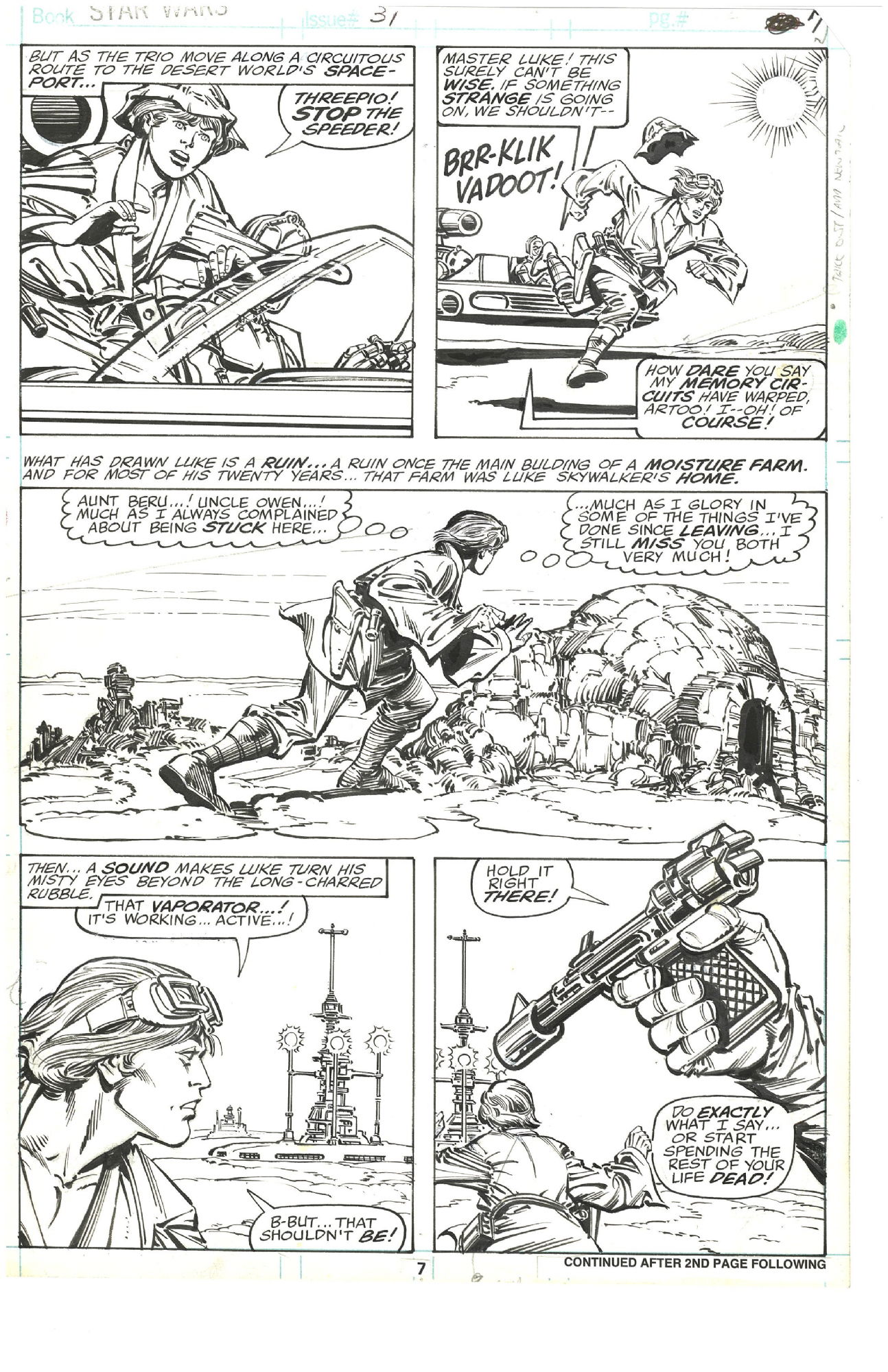 Star Wars #31 pg 7 Carmine Infantino (p) // Bob Wiacek (i) Pub'd 1979 ...