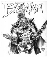 James O'Barr Batman with Guns Comic Art