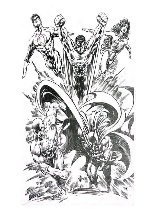 Justice League - Mike Deodato, in MARK MARTINEZ's DC Comics Art Gallery ...