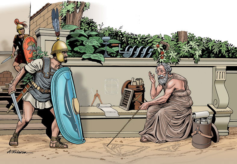 11 Death of Archimedes, in Angelo Todaro's Roman World Comic Art