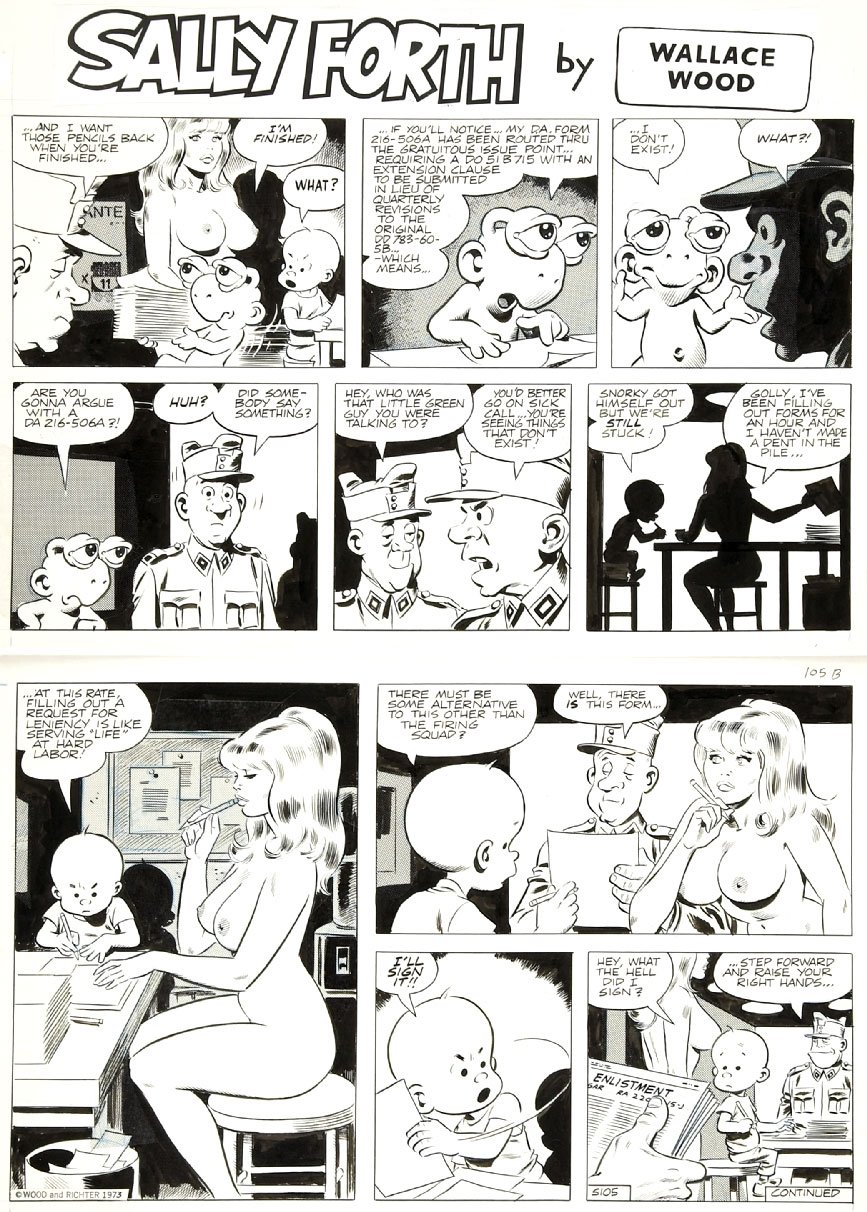Hot Cartoon Porn Sally Forth - Sally Forth S 105, in Lars Teglbjaerg's Wood, Wallace Sally Forth Comic Art  Gallery Room