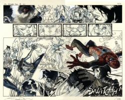 Simone Bianchi - Amazing Spider Man double page spread, Comic Art