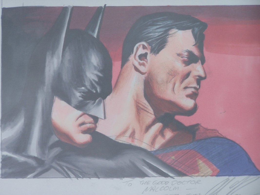 Alex Ross - Batman and Superman , in Malcolm Bourne's Ross Rogers Risso and  other R's Comic Art Gallery Room