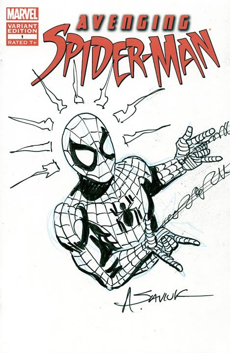 Spider Man by Alex Saviuk, in Bill Rogers's Remarked Covers Comic Art ...