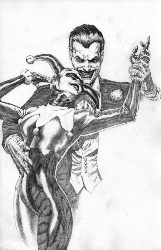 Alex Ross Joker Harley Quinn Homage Sold In Tim Vigil S Sold Comic Art Gallery Room