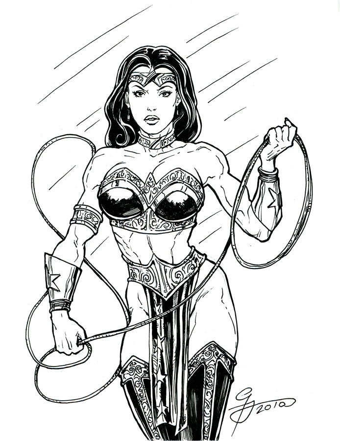 Wonder Woman Design Black And White, In George Todorovski'S Comic Book Characters  Comic Art Gallery Room