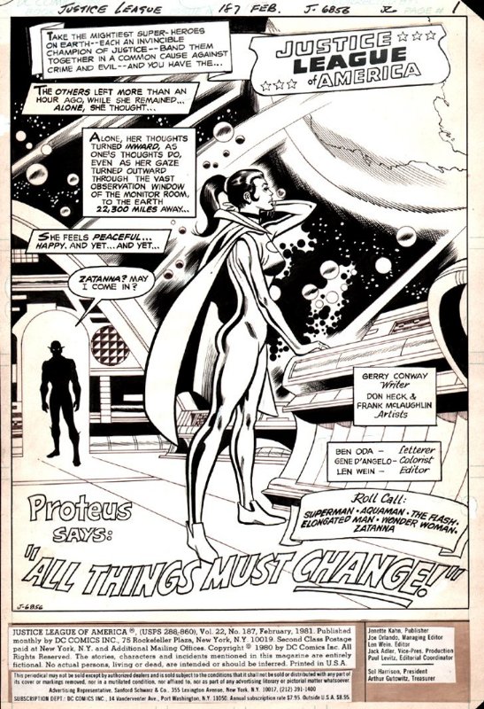 Justice League of America 187 pg 1 Don Heck & Frank McLaughlin Comic Art