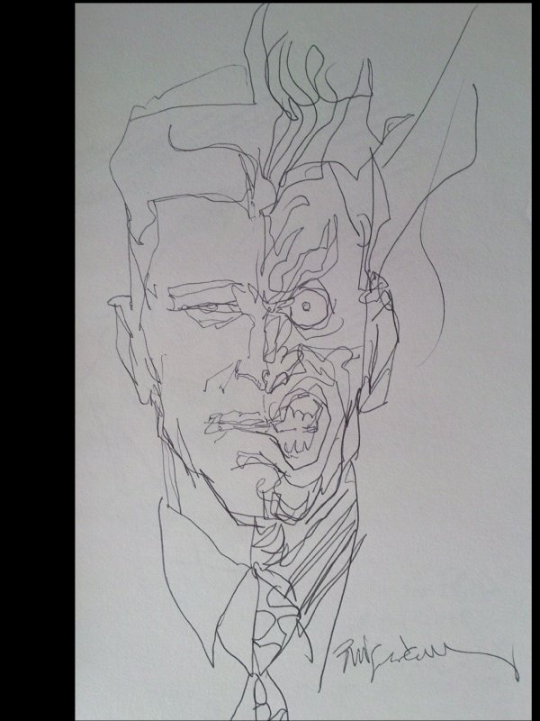 Two-Face, in William Hild's Sienkiewicz Comic Art Gallery Room