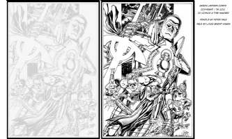 Inking Practice: Green Lantern Corps Comparison Comic Art