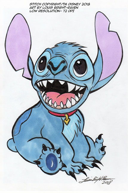 Stitch (from Disney's Lilo And Stitch) Commission Sketch- Sold, In 