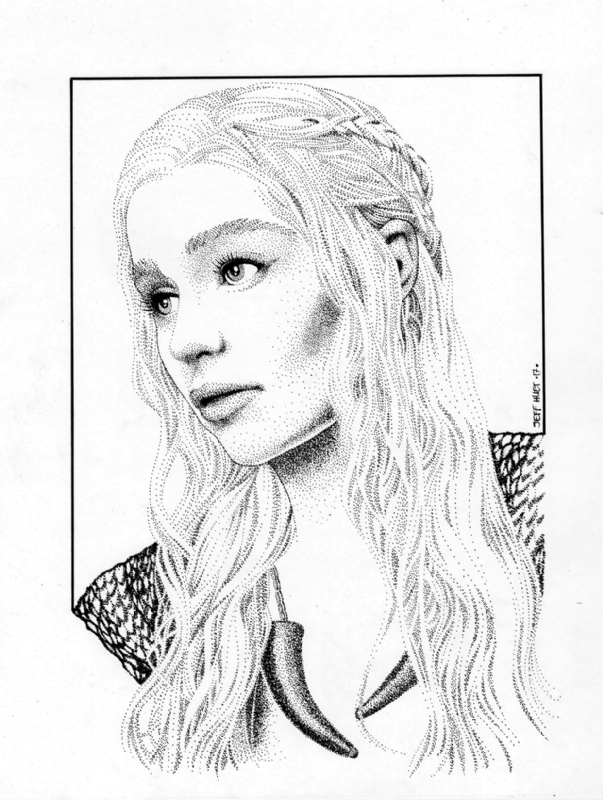 Daenerys Targaryen in Stippling, in jeffrey huet's Stippling Comic Art ...