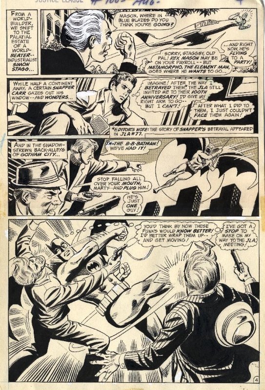 Justice League Of America #100 Batman page #4 1972 Comic Art