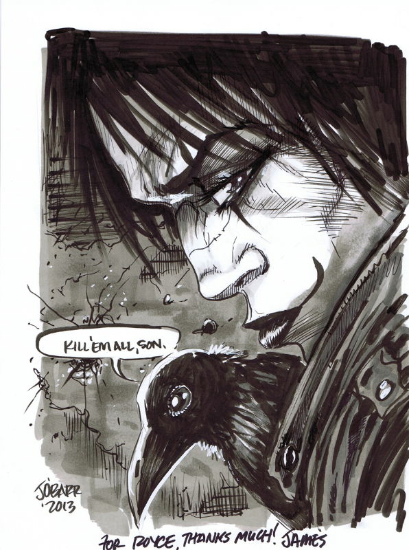 The Crow #3 Original Comicbook Art 2ND Print Painted Sketch Cover popular James O’Barr