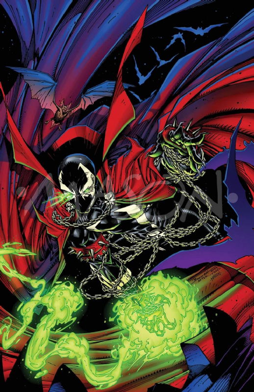 Spawn #1 Cover Recreation Thomas Mason inks over Brett Booth Blue Line ...