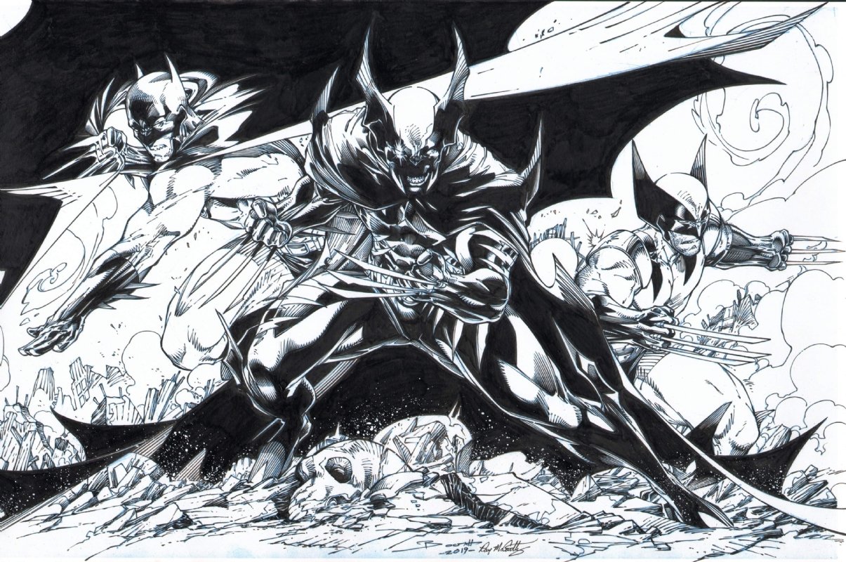 Batman and Wolverine mashup into the Dark Claw Amalgam inks by original Dark  Claw inker Ray McCarthy over Brett Booth blue line, in Royce Viso's  Amalgams and Mash-ups Comic Art Gallery Room