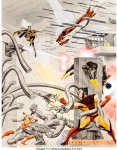 1981, RICH LARSON PENCILS & STEVE FASTNER MARVEL SUPER HERO PORTFOLIOS: THE UNCANNY X-MEN: SET TWO, BEWARE THE DANGER ROOM  , Comic Art