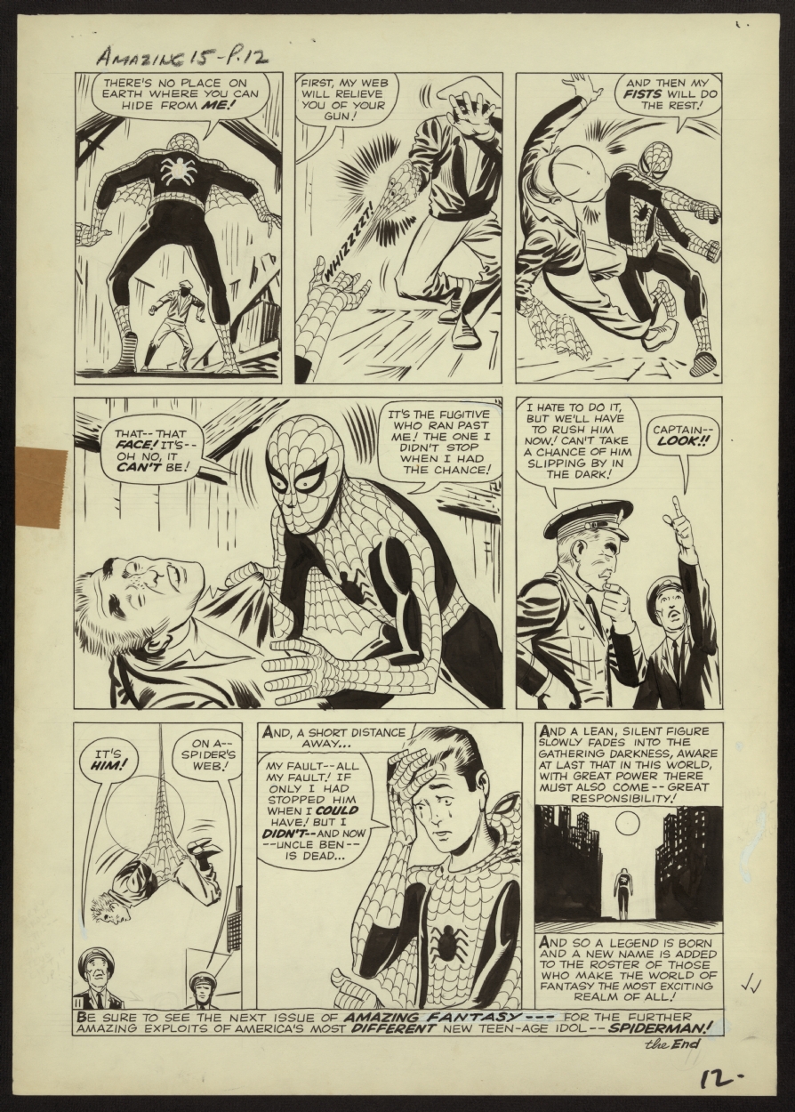 1962, STEVE DITKO, AMAZING FANTASY #15 PAGE #12 INTERIOR ARTWORK SCANS FROM  THE LIBRARY OF CONGRESS , in Jonathan Mueller's AMAZING FANTASY #15 (1962)  INTERIOR ARTWORK SCANS FROM THE LIBRARY OF CONGRESS,