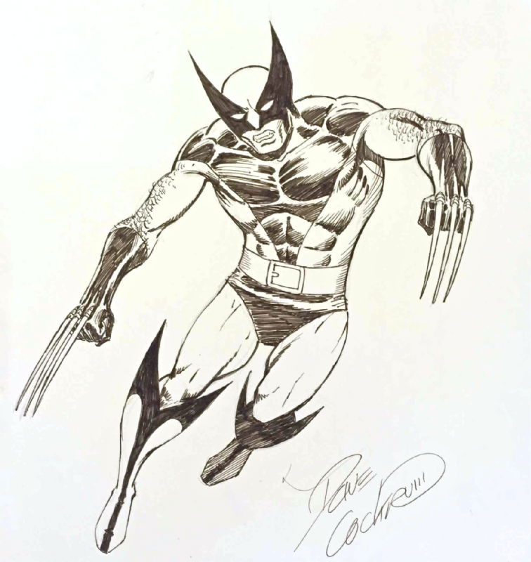 Wolverine Sketch, in Chet Wong's Dave Cockrum Comic Art Gallery Room