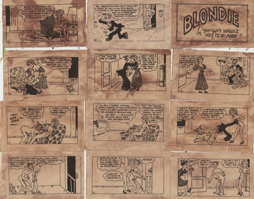 1022px x 800px - Tijuana bible original art Blondie, in William Wray's deaccessioned Comic  Art Gallery Room