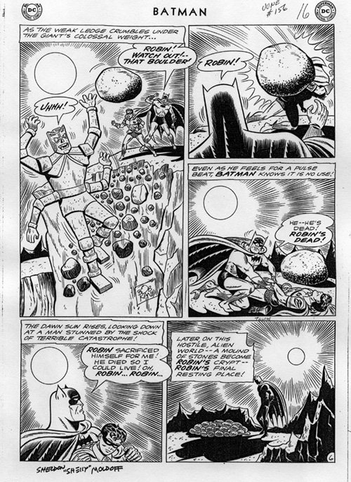 Batman #156 Robin Dies At Dawn Page 6 (June 1963), in Ike Wilson's Sheldon  Moldoff Comic Art Gallery Room