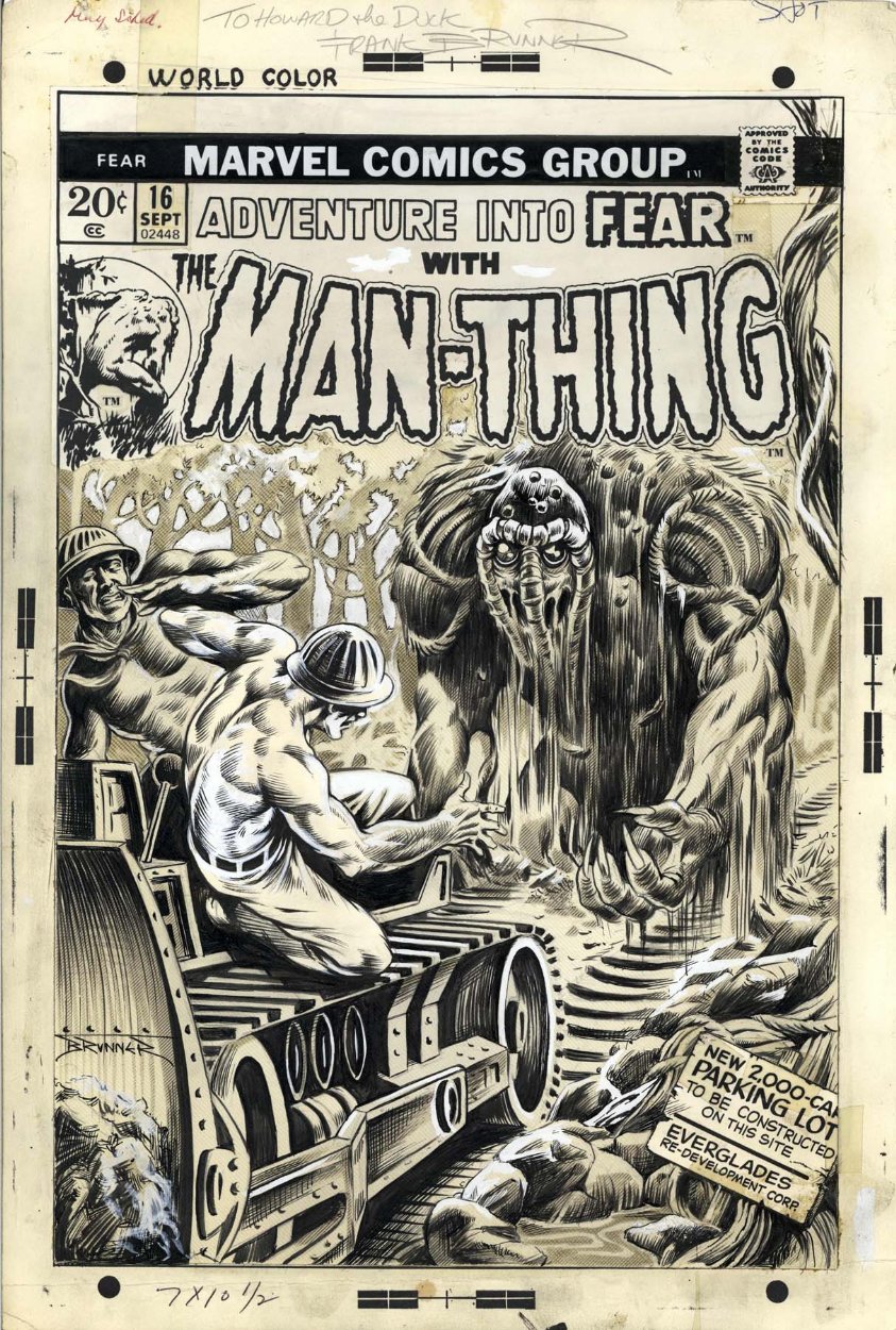 Frank Brunner Fear 16 cover 1973 Comic Art