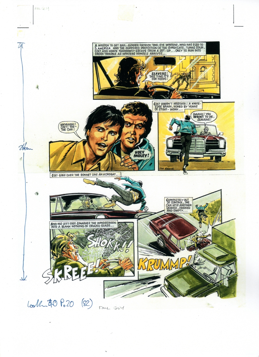 The Fall Guy (Lee Majors) form Lookin 40 page 20 1982 by Jim Baikie, in  Jatinder Ghataora's Jatinders Comic art Comic Art Gallery Room
