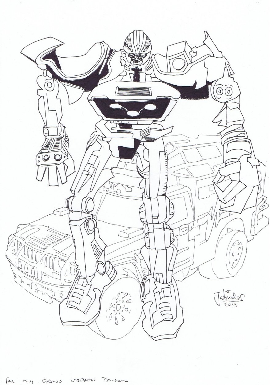 Optimus Prime from Transformer Coloring Page  Easy Drawing Guides