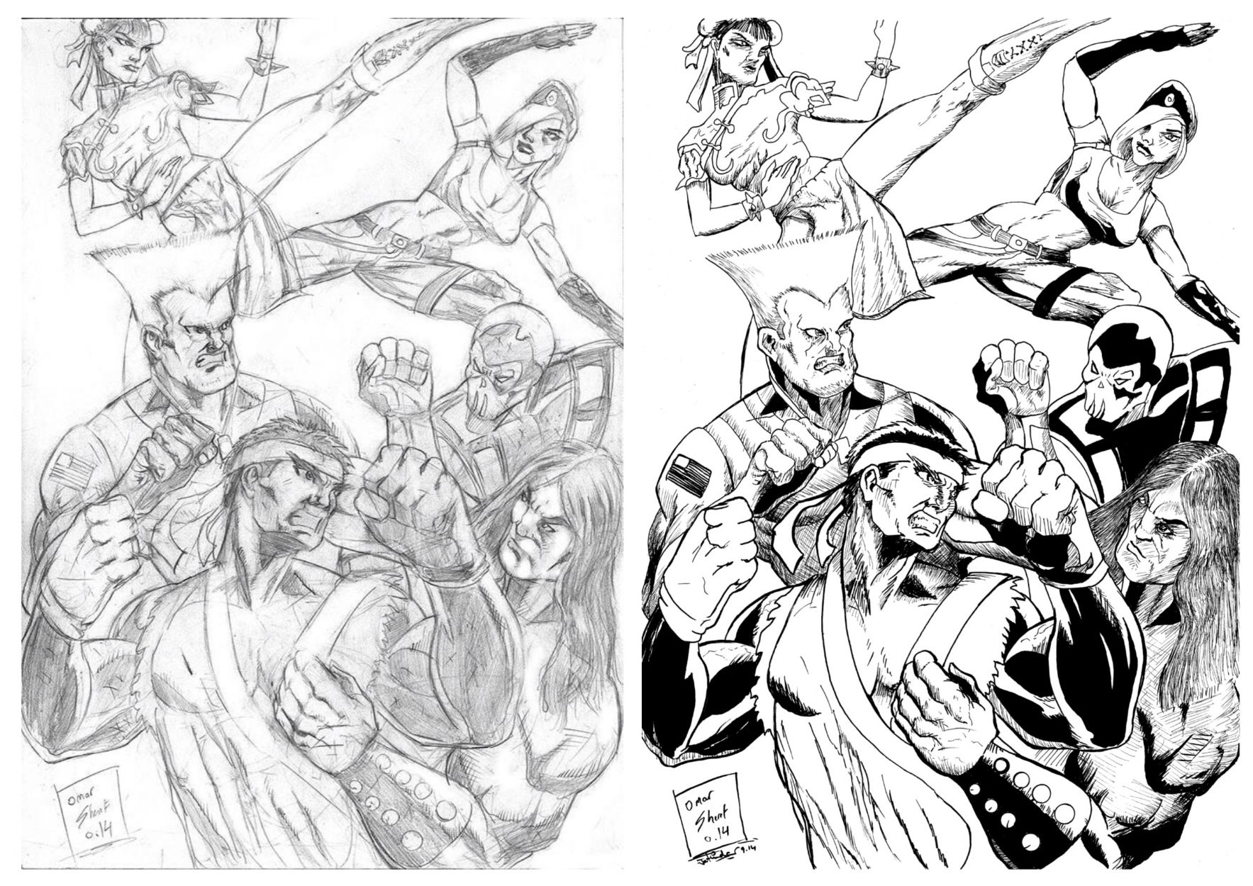 Street Fighter Vs. Mortal Combat Pencils : Omar Sherif Said - Inked by ...