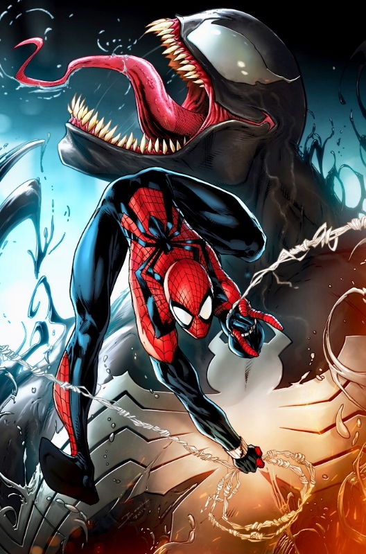 Spiderman Ben Reilly vs Venom ), in Oezden O.'s BRETT BOOTH ----- SPIDERMAN  / VENOM Comic Art Gallery Room