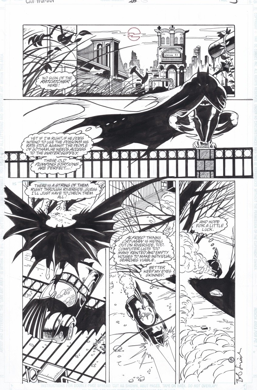 1995-11 Balent/Smith: Catwoman #26 p5 w. Batman, in Dietmar Krueger's  Batsignal - Batman Comic Art Gallery Room