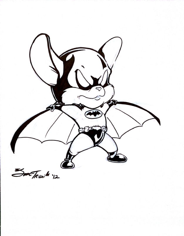 Jerry Mouse as Batman by Laura Truxillo, in P@k R@t's Laura Truxillo Comic  Art Gallery Room