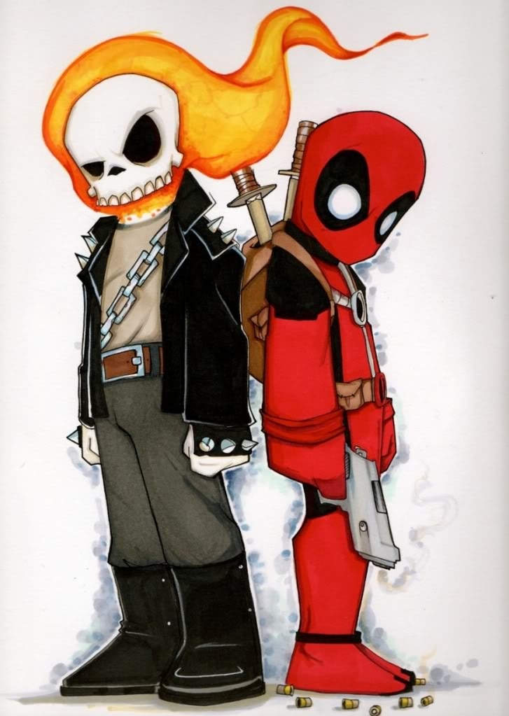 Chris Uminga - Ghost Rider & Deadpool, in Rod Addamo's My Collection Comic  Art Gallery Room