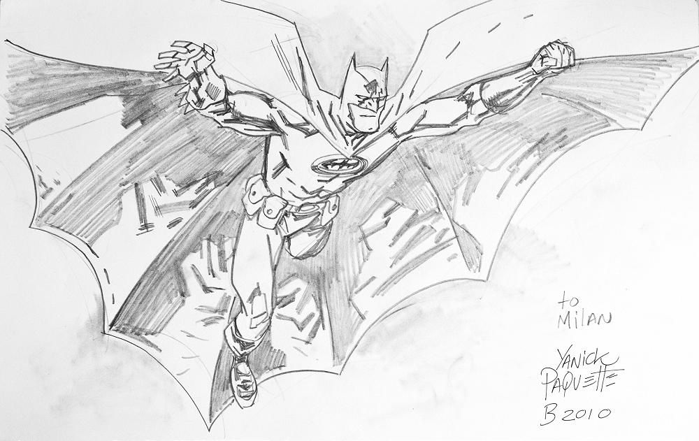 Yanick Paquette Batman Incorporated Sketch In Milan Kovacss Birmingham International Comic