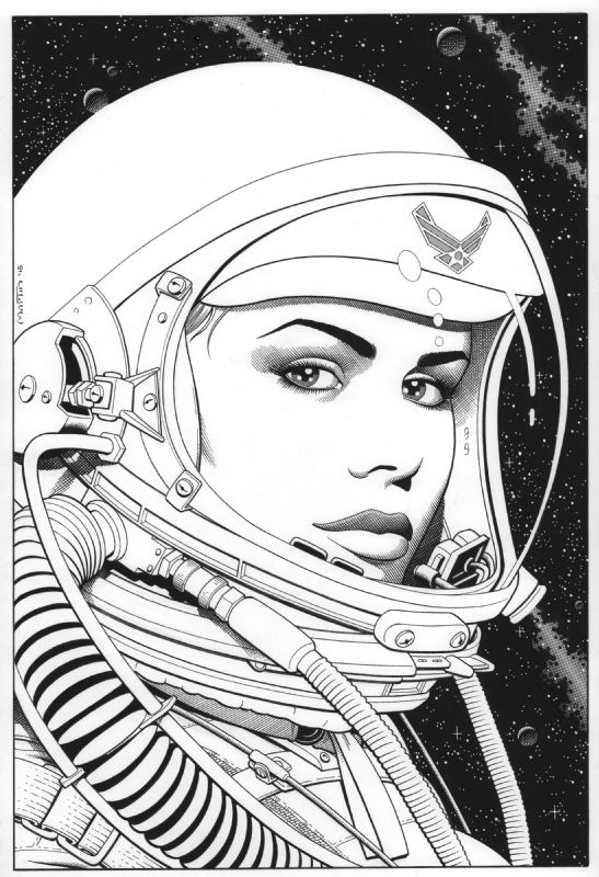 Space Girl In Gary Martins Pin Ups Splashes And Covers Comic Art Gallery Room