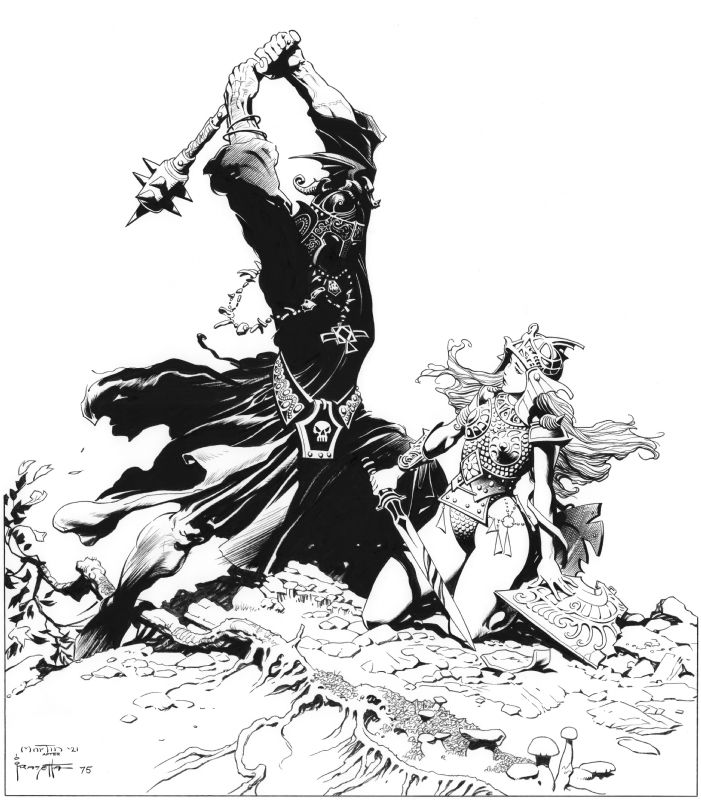 Frazetta Lord Of The Rings Recreation In Gary Martins Pin Ups Splashes And Covers Comic Art