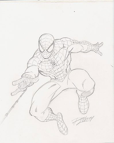 Spiderman Sketch, in T Freeman's Dearly Departed Comic Art Gallery Room