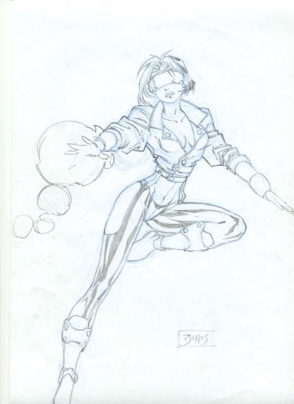 Roxy Gen 13 Prelim, in T Freeman's Dearly Departed Comic Art Gallery Room