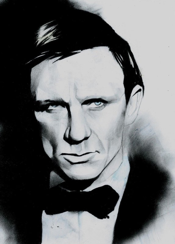 Daniel Craig - James Bond 007 Acrylic painting by Alex Stutchbury |  Artfinder
