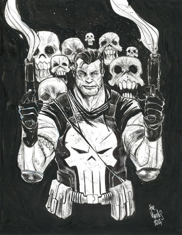 Punisher by Alessandro Micelli, in C J's NYCC 2014 Comic Art Gallery Room