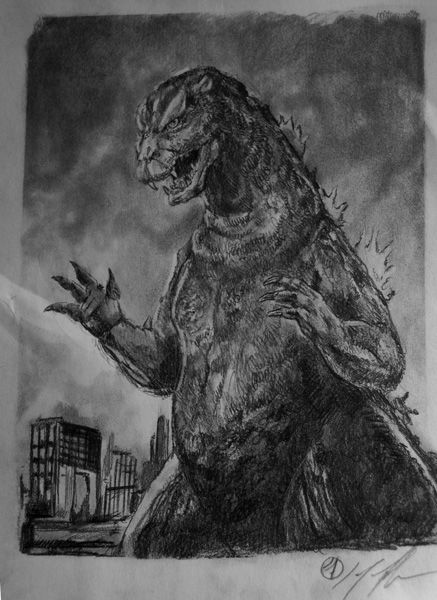 Godzilla, in Jay Fife's Sketches Comic Art Gallery Room