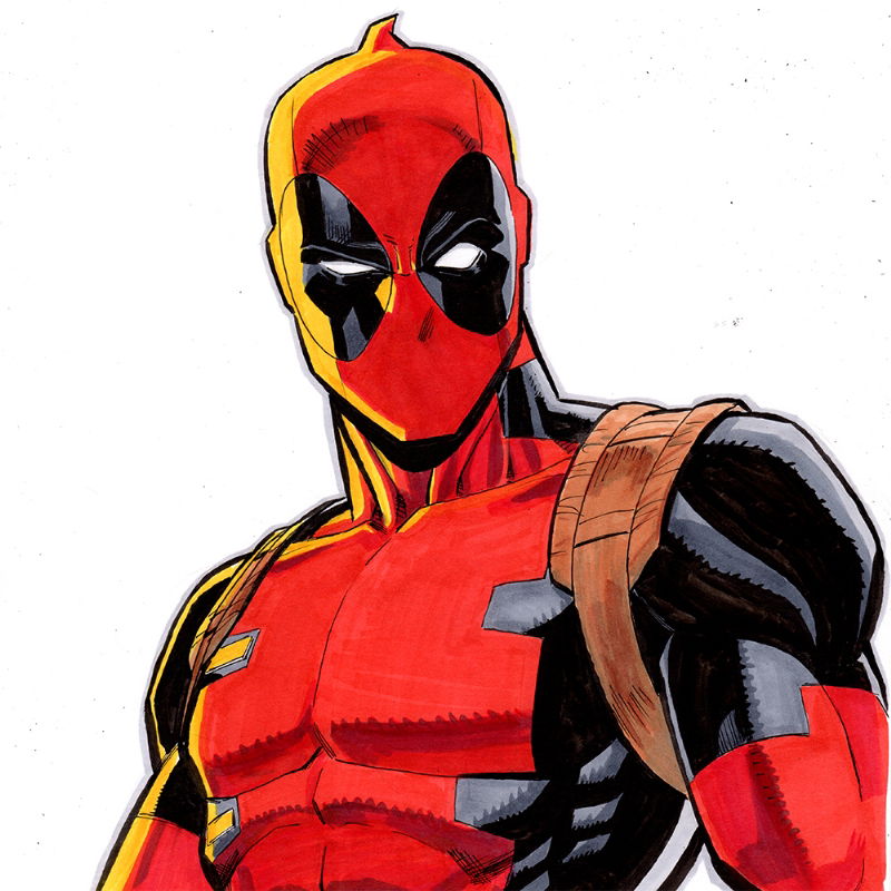 Deadpool, In Reilly Brown's Marvel Comic Art Gallery Room