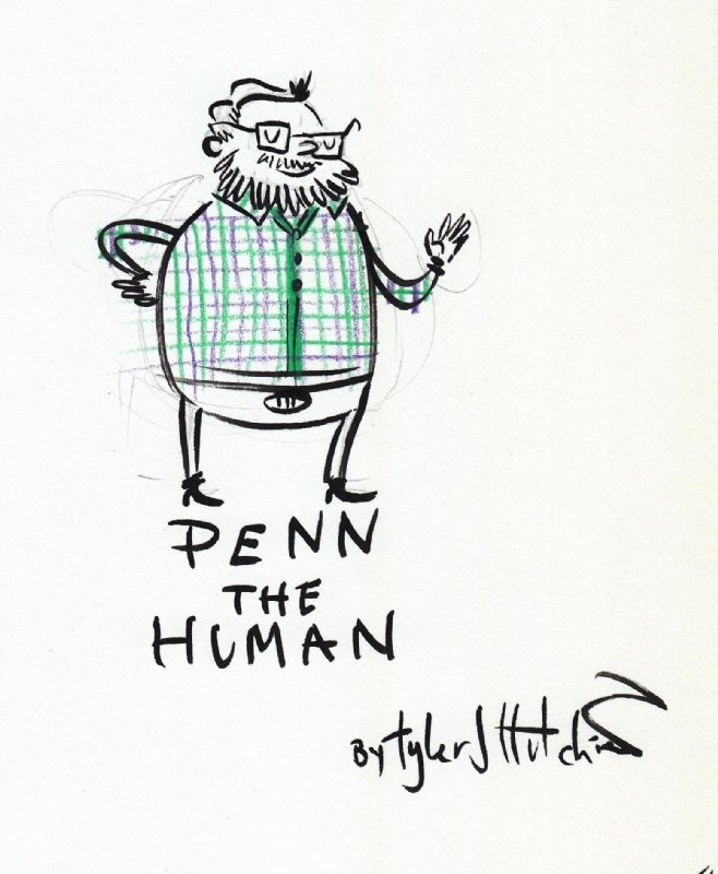 Pendleton Ward (Creator Adventure Time) by Tyler J. Hutchison, in Zack Smith's Adventure Time with Finn and Jake Comic Art Gallery Room