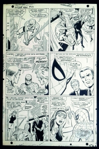 John Romita Sr.: Amazing Spider-man #57, page 12 (The Coming of Ka-zar, 1967) Spiderman  with Captain and Gwen Stacy (Silver Age) Comic Art