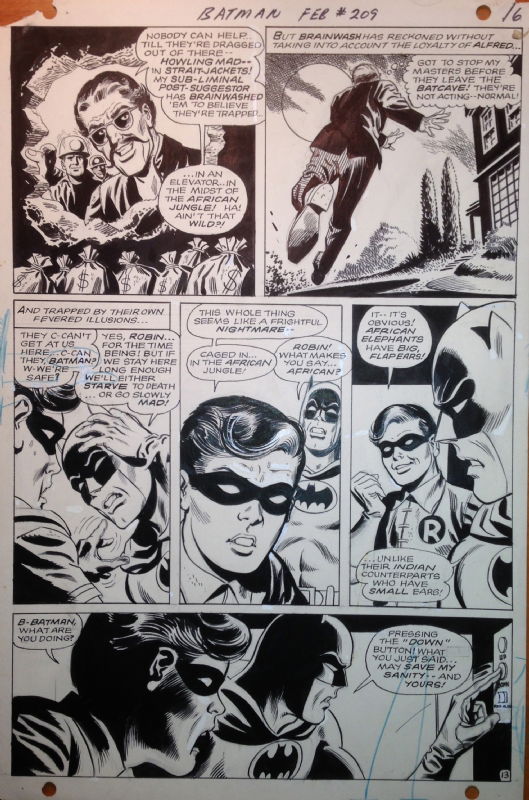 Batman #209 p. 13, in Frank Giella's BATMAN Comic Art Gallery Room