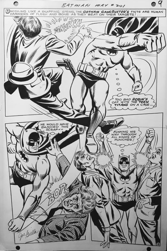 BATMAN 201 p. 8, in Frank Giella's BATMAN Comic Art Gallery Room